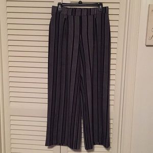 Stripped Black and White Flare Dress Pants